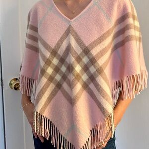 Burberry pink plaid  one size poncho